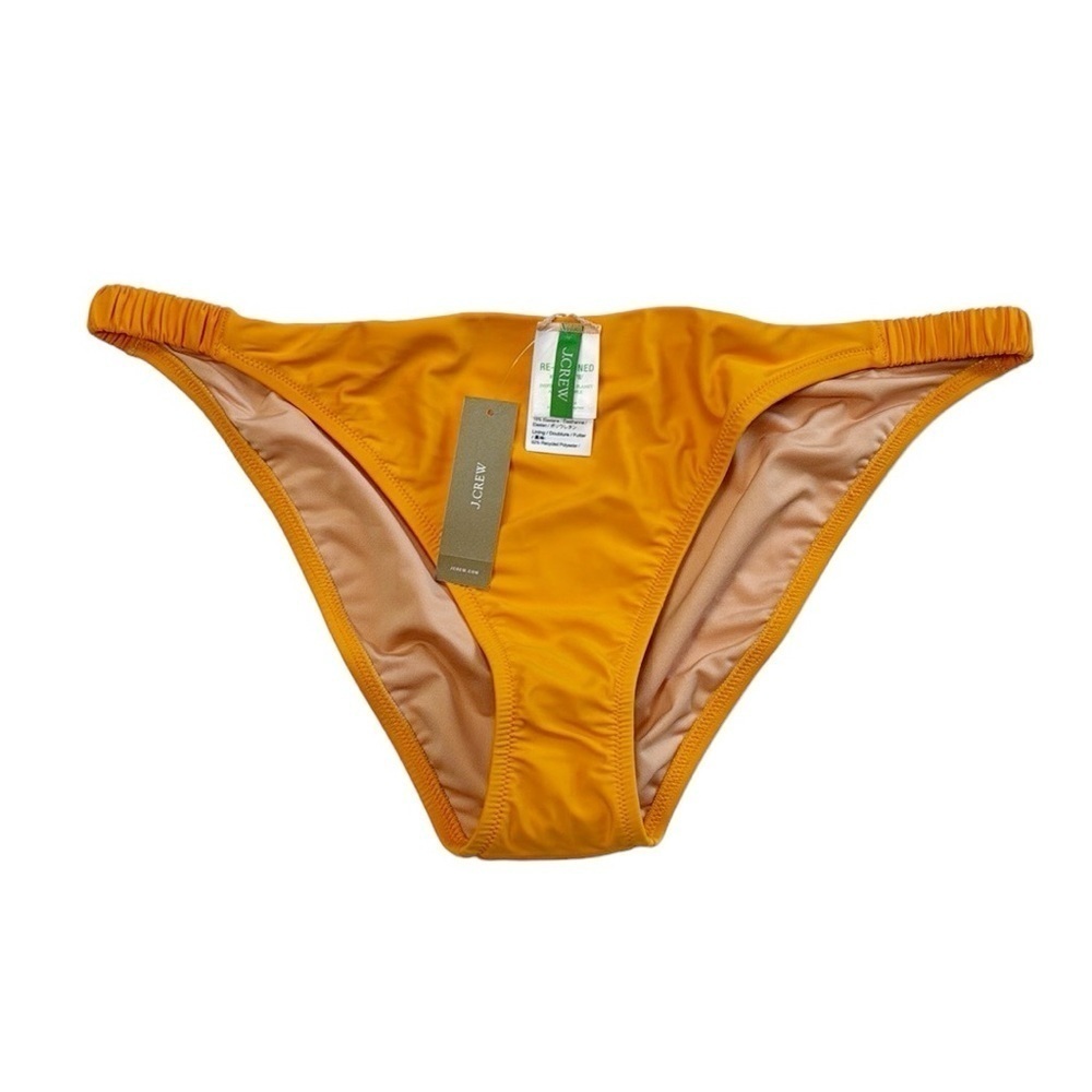 J. Crew Scrunchie Strap Full Coverage Bikini Bottom Women's XL Orange New BM437